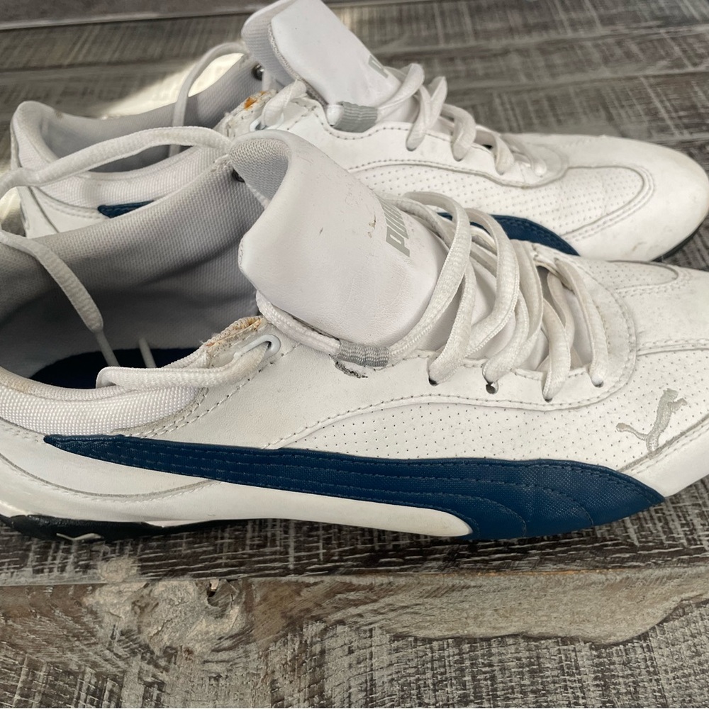 Puma White and Blue Men's Sneakers